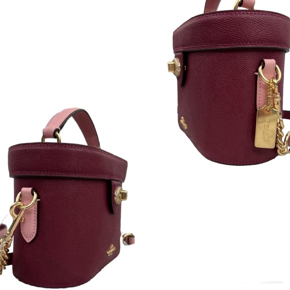 SOLD!! COACH Kay Crossbody With Glitter In Black Cherry Leather - Picture 9 of 14